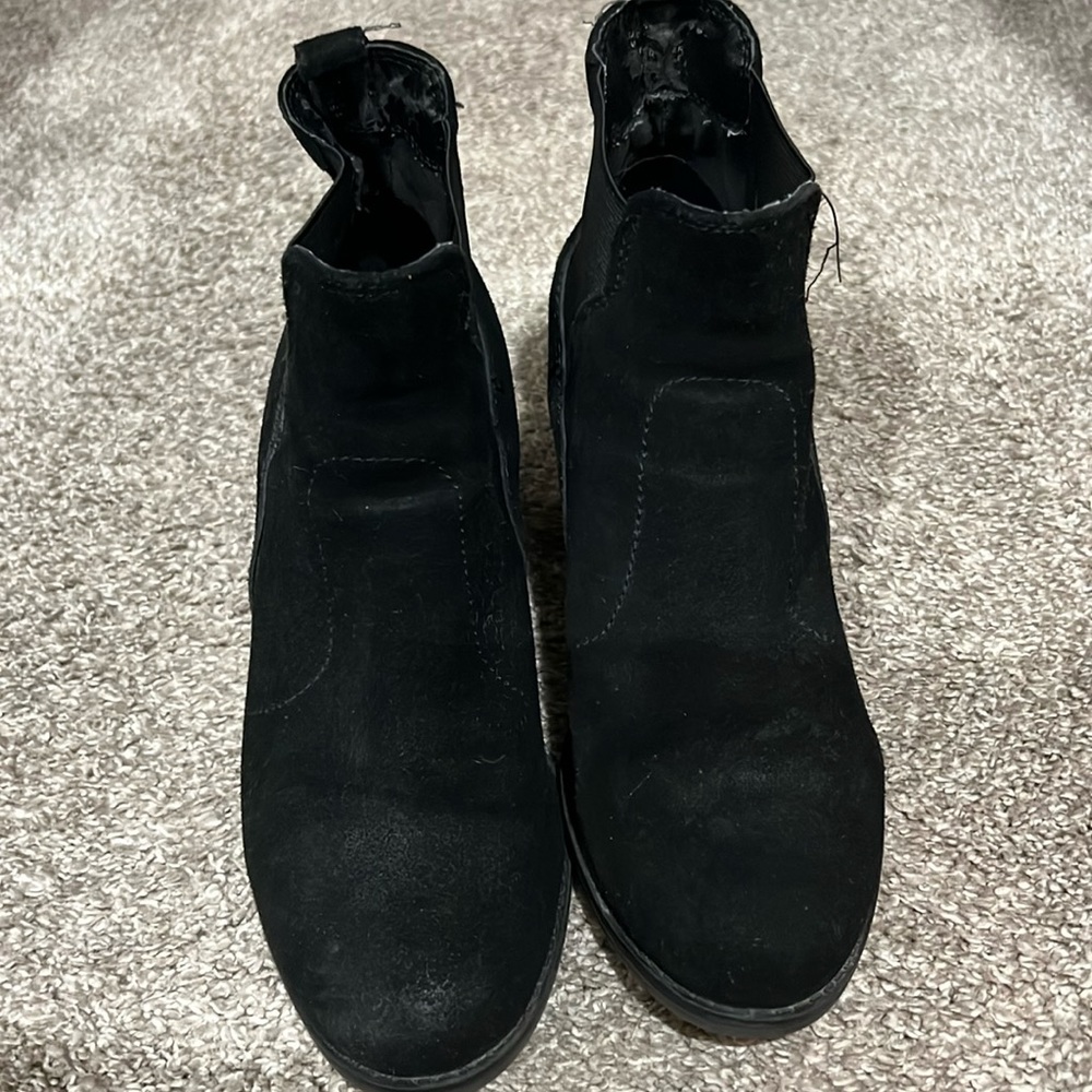 Black faux suede bootie